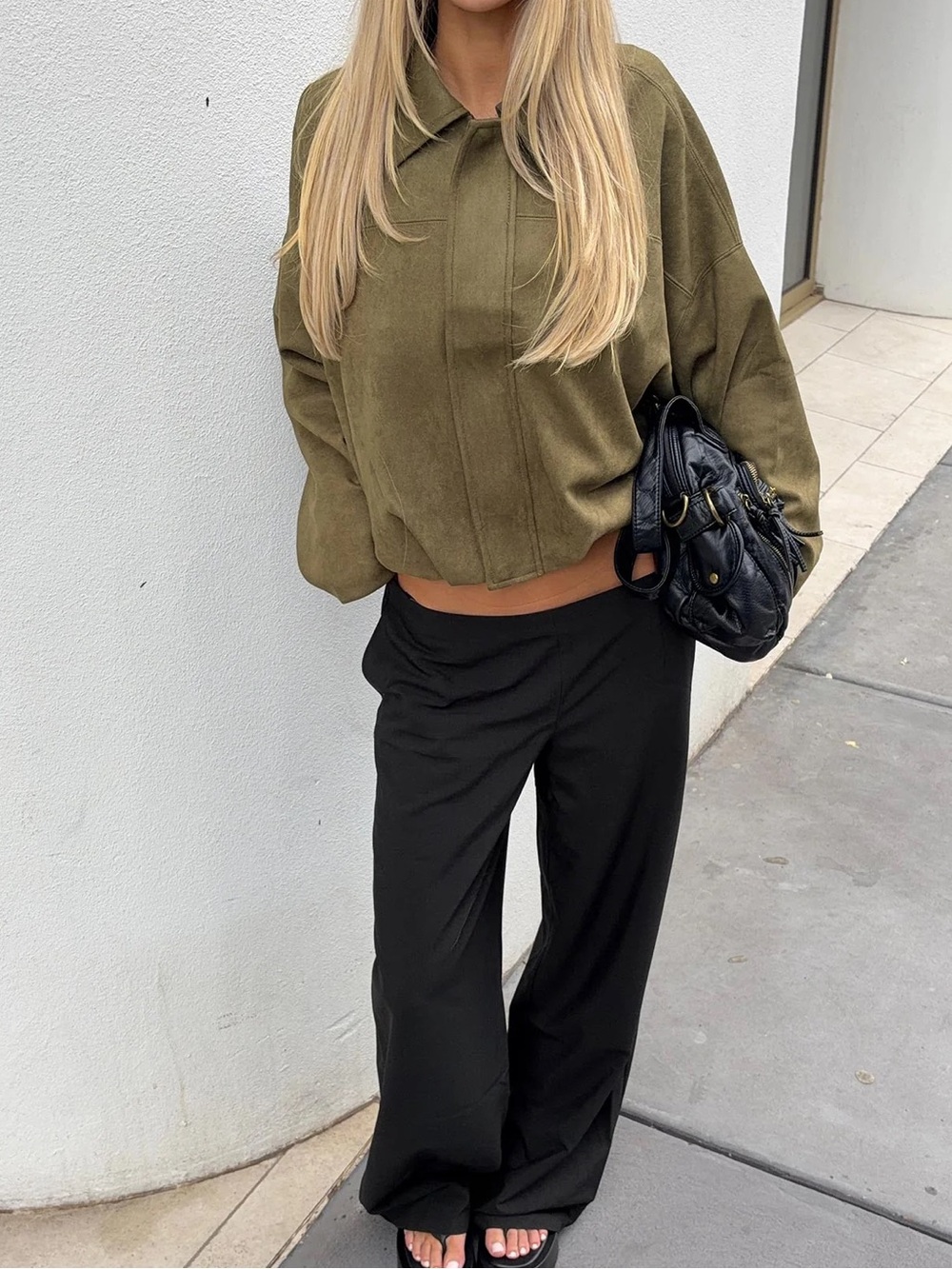 Princess Polly Enlightened Faux Suede Bomber Jacket